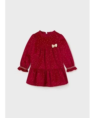 Mayoral Girls  Velour  Red  dress  , size  :  2,3y - Image 1 of 3