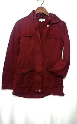 Charlotte Russe Women’s fall utility hooded jacket  burgundy red casual Small - Image 1 of 4