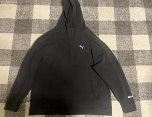 PUMA 1/4 Cremallera Pullover Sudadera con Capucha Para Hombres Talla 2XL Suéter Negro Manga Larga - Imagen 1 de 7