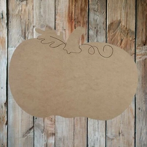Unfinished Squatty Wooden Pumpkin, Thanksgiving Fall Paint by Line Craft Shape - Picture 1 of 3