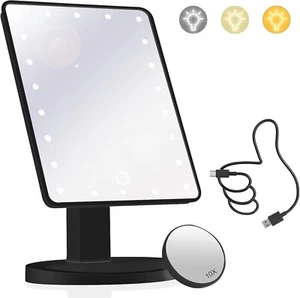 Makeup Vanity Mirror with 22 LED 10X Magnification 270° Rotation Portable Mirror - Picture 1 of 4