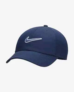 Nike Club Unstructured Swoosh Hat Midnight Navy Blue Cap Size M/L FB5369 410 NEW - Picture 1 of 2