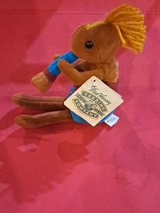 NOS Kokopelli Flute Player Beanbag Plushie-Fred Harvey,Maroon/Blue body - Picture 1 of 2