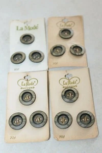 Lote de 12 botones en tarjetas vintage de La Mode talla redonda 30 #3145 beige C2 - Imagen 1 de 7