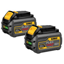 (2) DEWALT DCB606-2 20V 60V FLEXVOLT Li-Ion 6.0 AH Battery packs x 2 New DCB606