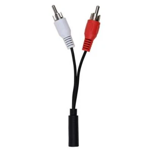 New 3.5mm Audio Jack Female To 2 x Phono RCA Male Stereo Cable Connector X7U9 - Afbeelding 1 van 11