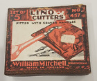 Vintage William Mitchell Lino Cutters With Holder Set No457 1930 Complete Rare