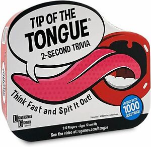 Tip of the Tongue 2 Second Trivia Family Card Game Think Fast and Spit it Out