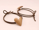 Bracelets en caoutchouc café géométrique or cœur élevé élastique accessoires cheveux