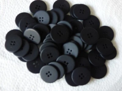 18mm 28L X 6 Matt Black 4 Hole  Suit Jacket Trousers HQ Buttons + A Free Gift ! - Image 1 of 2