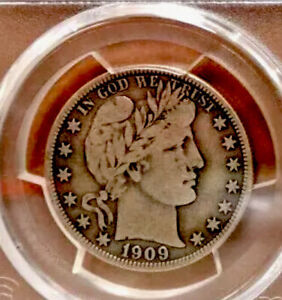 1909 PCGS Fine Silver Barber Half Dollar Scarce Collector item zumba!