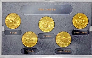 Lot of 5 State Quarter Sets 2006 Gold Platinum Denver Philadelphia 2007 Platinum - Picture 1 of 11