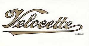 Velocette Motorcycle, Gold Mylar 3M Decal, Made In England, 6" x 3". - Picture 1 of 3