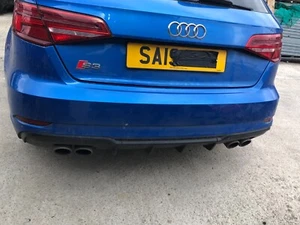 16-20 AUDI A3 S3 8V REAR BUMPER DIFFUSER PDC COMPLETE BLUE LX5J 5DR FACELIFT - Picture 1 of 8