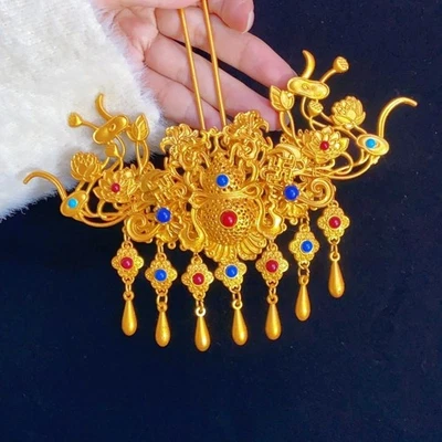 Chinese Style Hair Crown Hairpin Hanfu Vintage Headdress Traditional Accessory - Image 1 of 4