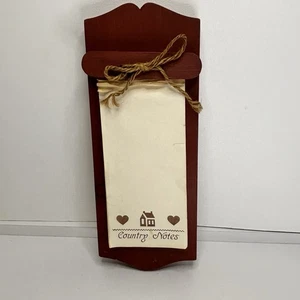 Vintage 1980's Wooden Memo Board Shopping List Scratch Pad Country Wall Mount - Picture 1 of 14