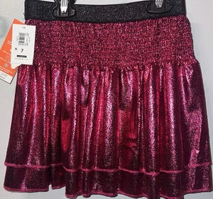 BNWT 365 Kids Magenta Metallic Skirt with shorts attached-Size 7 - Picture 1 of 2