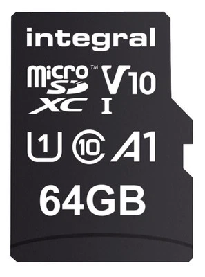INTEGRAL - MicroSDXC UHS U1 V10 Memory Card 100MB/s, 64GB - Image 1 of 3