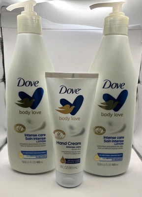 Dove Intense Care Body Lotion 2 (13.5oz) Bottles + 1 (3oz) Hand Cream Combo Pack - Image 1 of 4