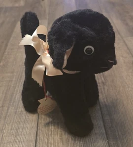 Vintage 1950's Bijou Toys Lamb Plush Black 8.5" Tall - Picture 1 of 12