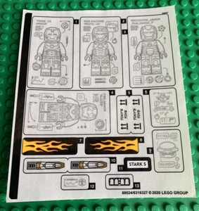LEGO Super Heroes Avengers STICKER SHEET for Set 76167 Iron Man Armory Stickers - Picture 1 of 3