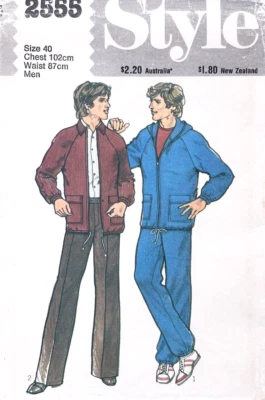 Vintage 1970s STYLE Pattern 2555 Mens Jacket & Pants Size M Waist 87cm UNCUT - Image 1 of 3