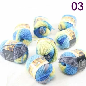 SALE 8BallsX50gr Warm Colorful Rugs Knitting Wool Blankets Crocheted Yarn 03 - Picture 1 of 12