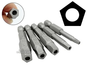 5-teiliges Set Fünfeck-Sicherheitsbohrer 5-kant Schraubendreher 1/4 Zoll Sechskantschaft Penta - Bild 1 von 6