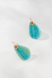 NWT Anthropologie Stone Drop Turquoise Earrings SRP $44 - Picture 1 of 3
