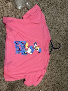 Disney Pink Donald Duck Crop Top Size Large - Picture 1 of 8
