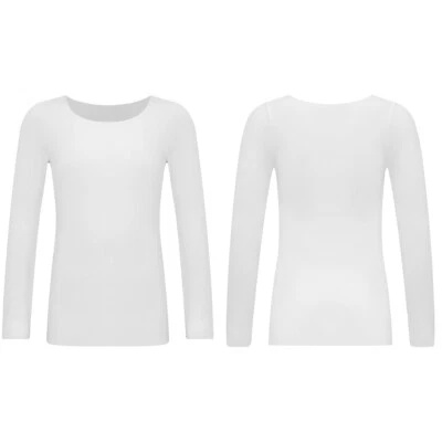 Kids Girls Blouse Fall Sweatshirt Layering Pullover Stretch Shirt Solid Color - Image 1 of 3