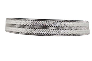Women Dressy Fashion Black Elastic Band Belt Bling Silver Rhinestones Size S M - Picture 1 of 12