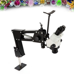 7x-45x Zoom Micro Inlaid Mirror Multi-directional Microscope+Stand Jewelry Tool/