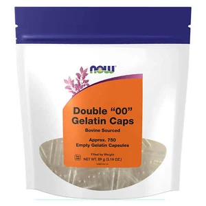 NOW FOODS Empty Capsules Gelatin Double 00" 750 gel caps" - Picture 1 of 9