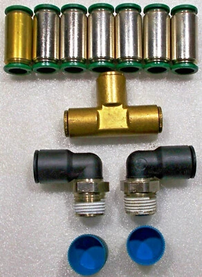 Prestolok Push To Connect Coupling 90° Elbow Tee Connector for 1/2" Tubing 10Pcs - Image 1 of 3