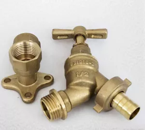 Garden Bib Tap with Wall Plate Elbow – 1/2" & Compression Fittings Combination! - Picture 1 of 7