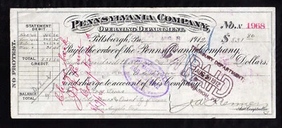 4S469 - 1912  PENNSYLVANIA COMPANY - PITTSBURGH, PA - Image 1 of 2