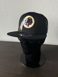 Retro Throwback Washington Redskins Logo Black Trucker Foam Snapback Cap Hat NEW - Picture 1 of 5