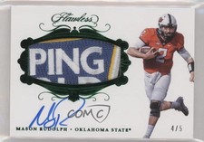 2018 Flawless Collegiate Emerald /5 Mason Rudolph RPA Rookie Patch Auto RC