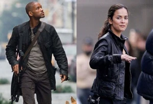 Will Smith I am Legend Alice Braga Black Leather Jacket for Men and Women - Picture 1 of 20