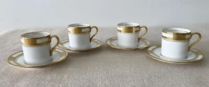 Ainsley England Gold Embossed Empress Demitasse Cup & Saucer Set XC - Picture 1 of 10