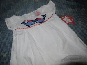 nwt Nursery Rhyme white Swiss dot whale dress panty baby girl 24 m free ship US - Picture 1 of 3