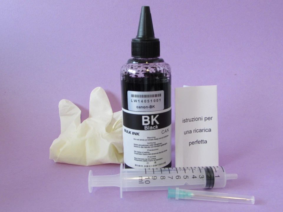 INKWORLD INCHIOSTRO PER RICARICA CARTUCCE CANON PG 545 - KIT DI RICARICA 100 ML NERO