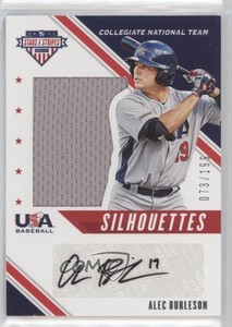 2020 USA Baseball Stars & Stripes Silhouettes Signatures /199 Alec Burleson Auto