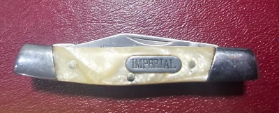 Cuchillo de bolsillo plegable Schrade Imperial canoa de hielo agrietado 3 hojas 3 1/2" IMP14 Foto 1 de 4