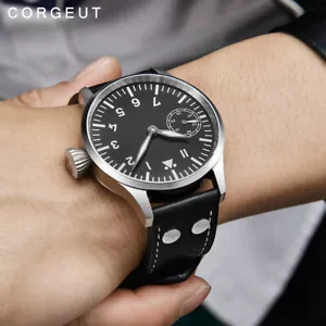 Corgeut 17 joyas mecánico cuerda manual reloj gaviota 3600 movimiento 6497 moda Le - Imagen 1 de 8
