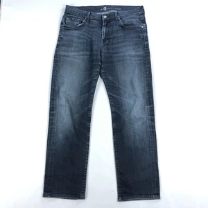 7 For All Mankind Austyn Jeans Men’s Size 34 Straight Leg Denim Blue - Imagen 1 de 12
