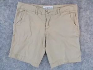 Aeropostale Shorts Womens 5 or 6 Tan Brown Khaki Twill 9 in Inseam Stretch 30x9 - Picture 1 of 11