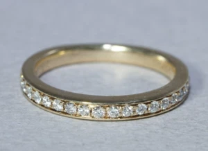 TOLKOWSKY 1/4ctw Natural Diamond Ring HALF ETERNITY 14K Yellow Gold Size 5 - Picture 1 of 10