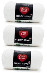Super Saver Yarn - 3 Pack of 198g/7oz - Acrylic - 4 Medium 3 pack White - Picture 1 of 7